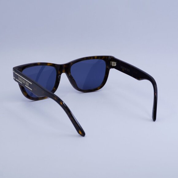 Dior DIORSIGNATURE S6U 20B0 Sunglasses Havana Square Frame, Blue Lenses main image 6